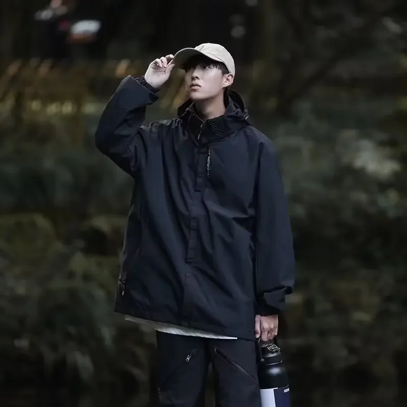 Американская винтажная Мужская Весенняя рабочая одежда с капюшоном