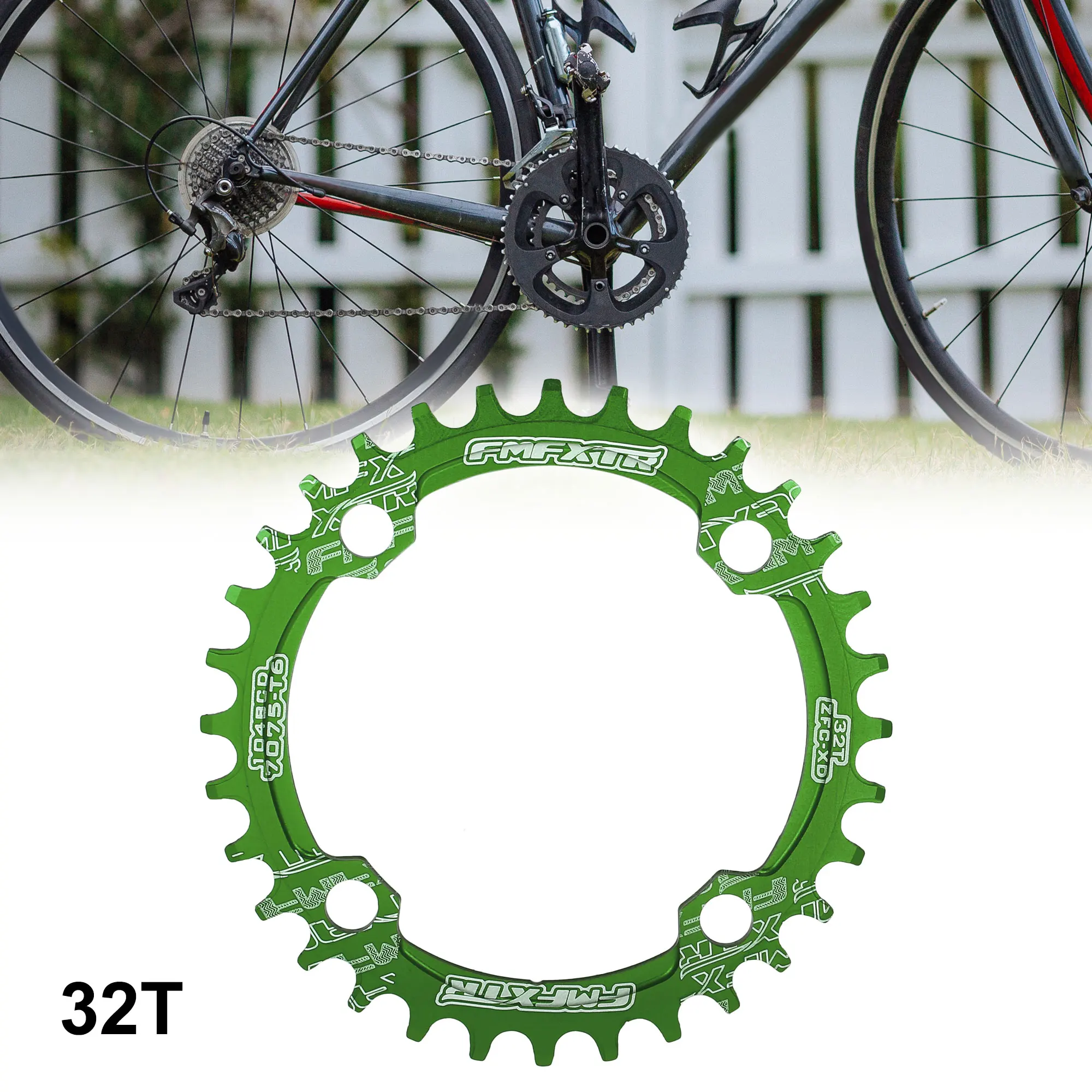 

X Autohaux 32-38 Teeth 4 Holes 104BCD Aluminum Alloy Bicycle Bike Round Narrow Wide Chainring Crankset Tooth Plate Green