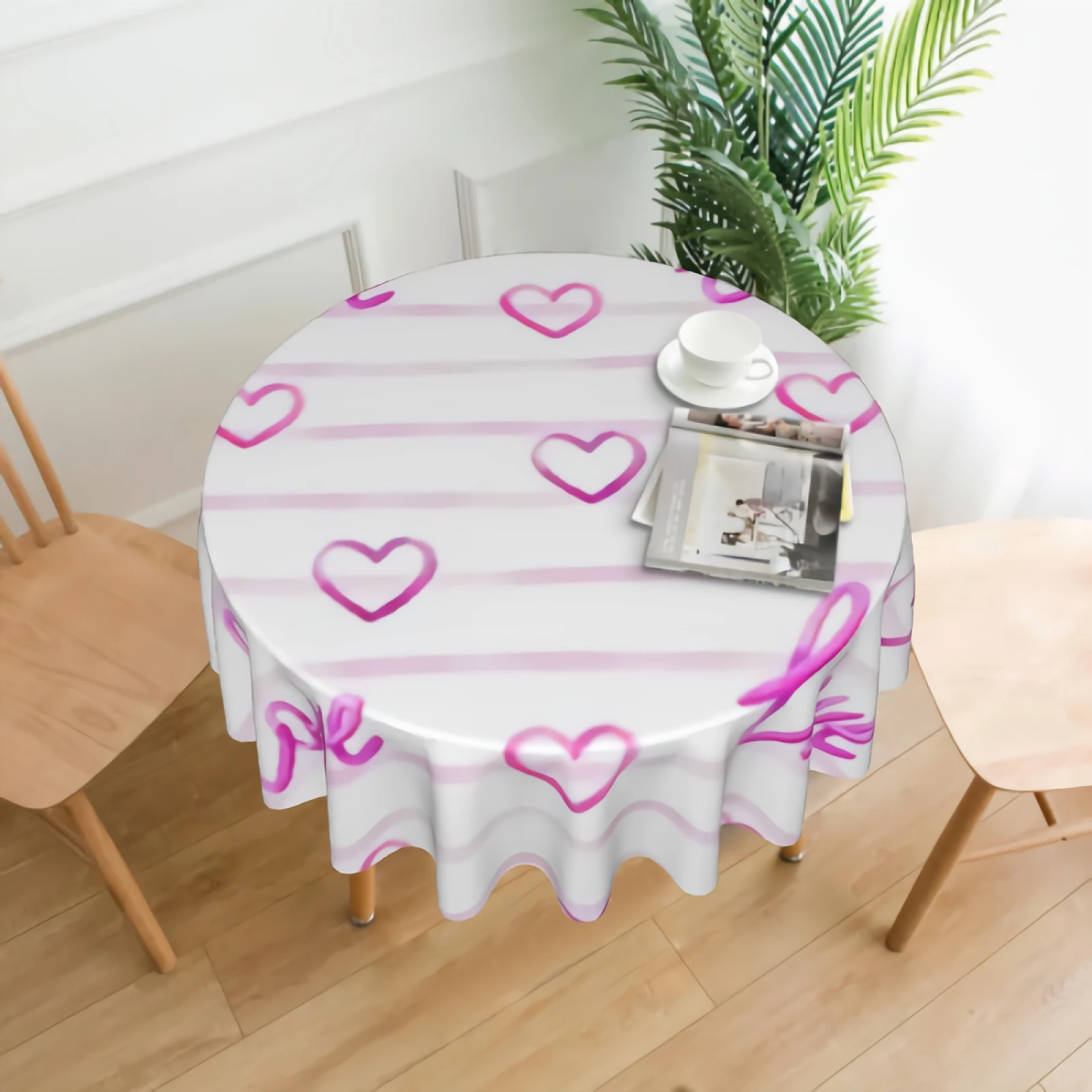 

Скатерть круглая в полоску, водостойкая, 60 дюймов