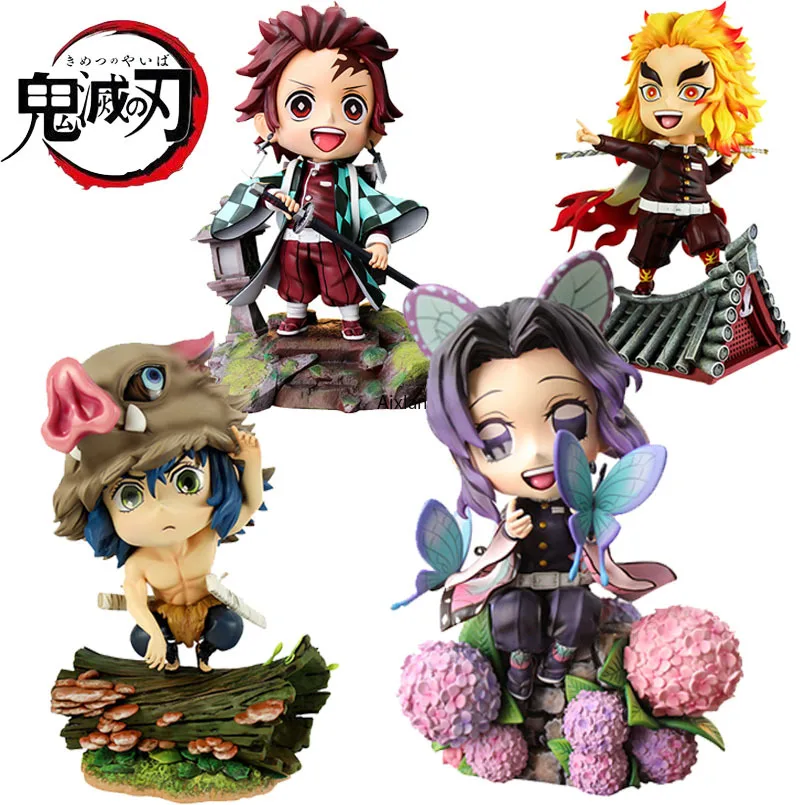 

16cm Anime Demon Slayer Figure Kanroji Mitsuri PVC Action Figure Kimetsu No Yaiba Tanjirou Rengoku Kyoujurou Figurine Model Doll