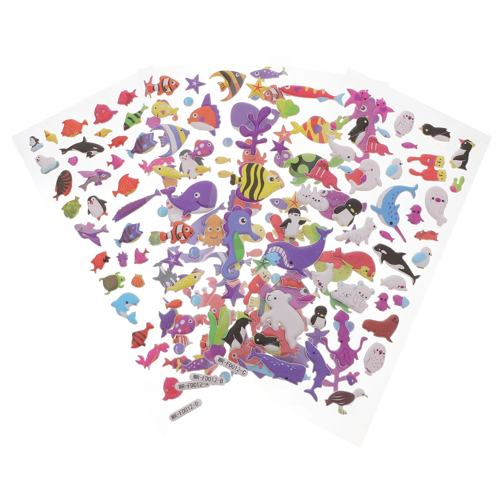 

4 Sheets Sea Animal Bubble Puffy Stickers Cartoon PVC Stickers for Ocean Birthday Party Favors Craft Scrapbooking Gift