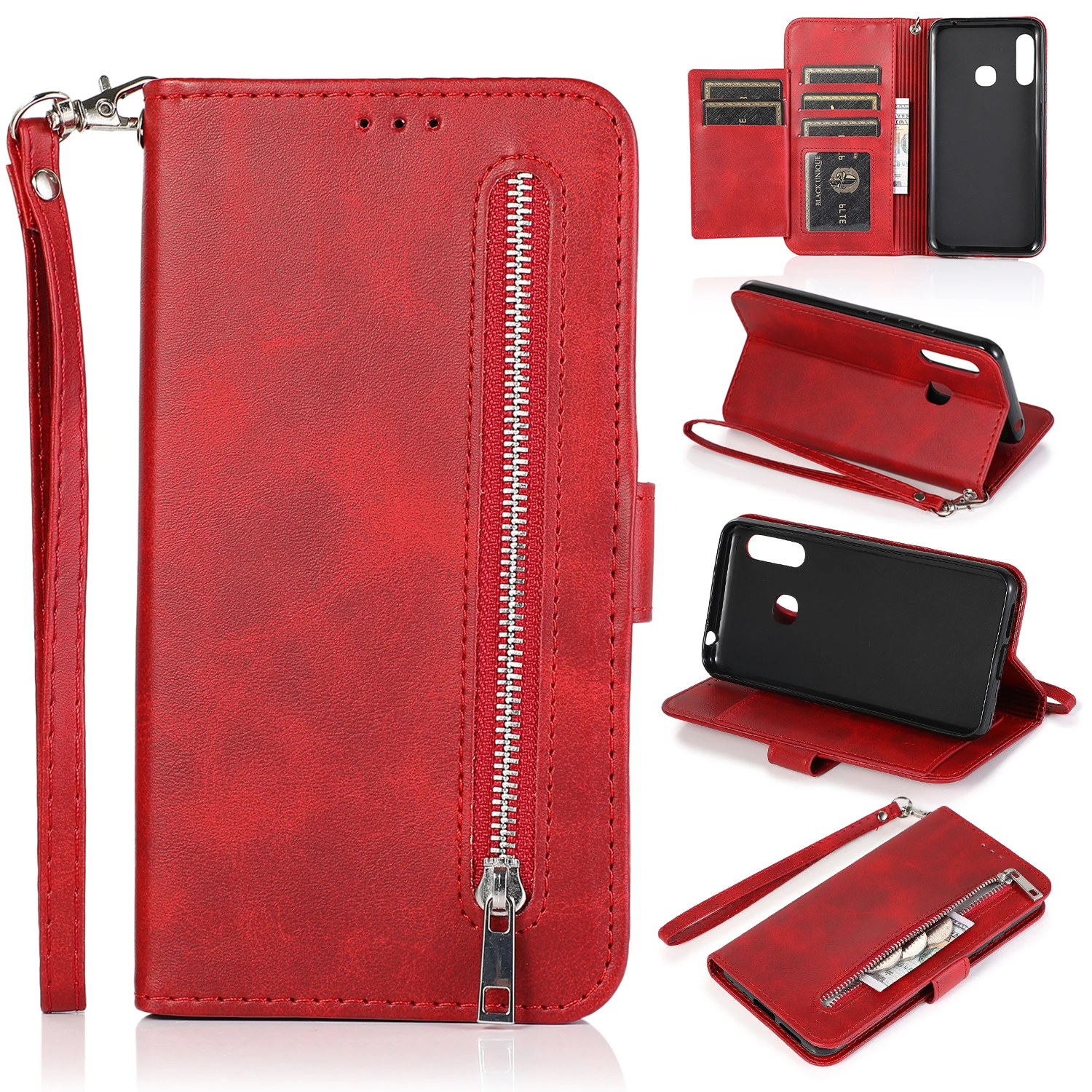 Однотонный противоударный кожаный чехол-бумажник 30X * флип-чехол для телефона