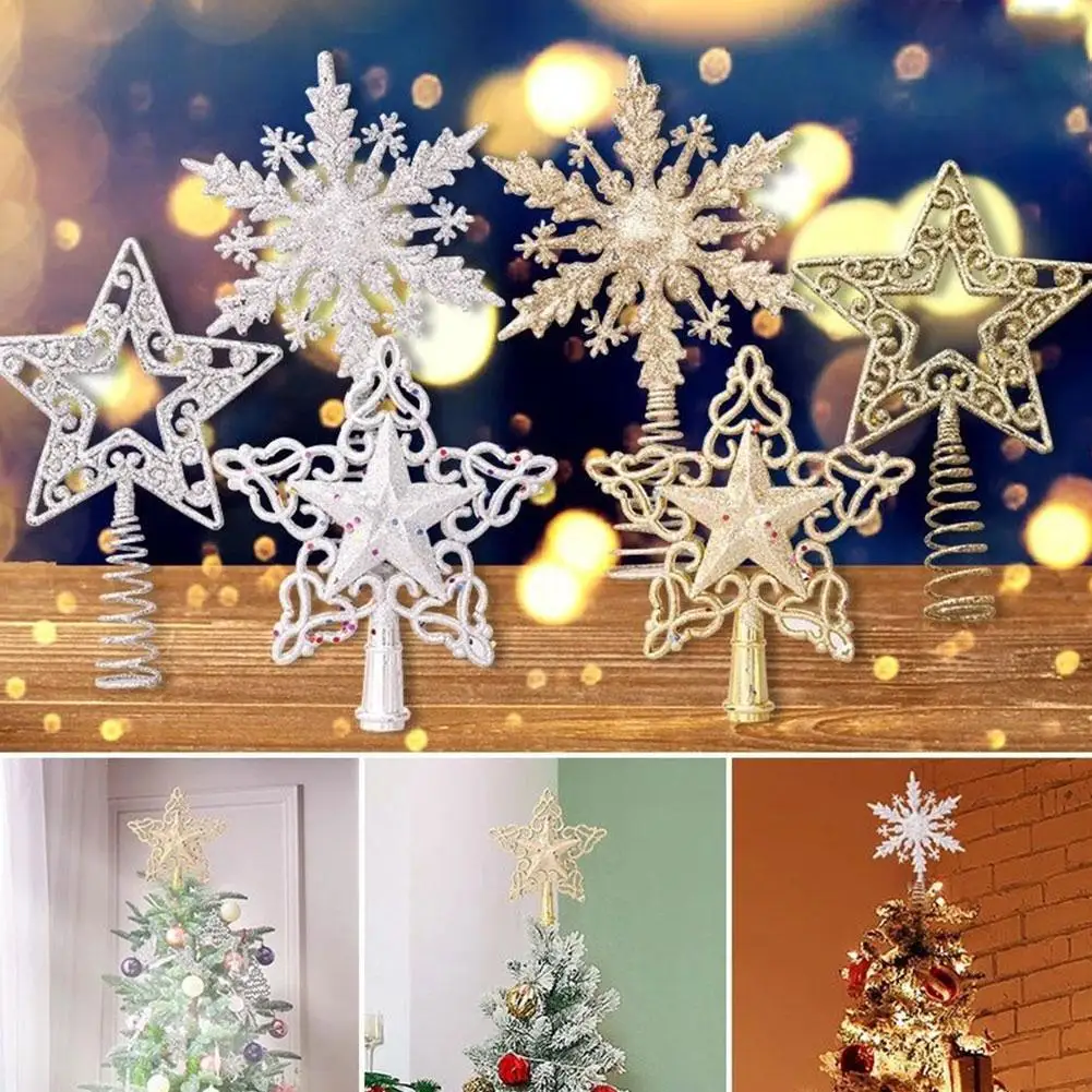 

Christmas Tree Toppers Star Xmas Tree Decor Snowflake Hanging Treetop Christmas Party Decorations For Home Xmas 2023 New Year