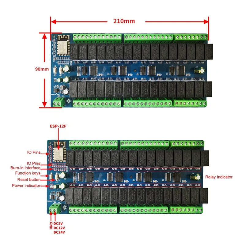 Источник питания 24 В постоянного тока ESP8266 Макетная плата Wi-Fi 32-позиционный