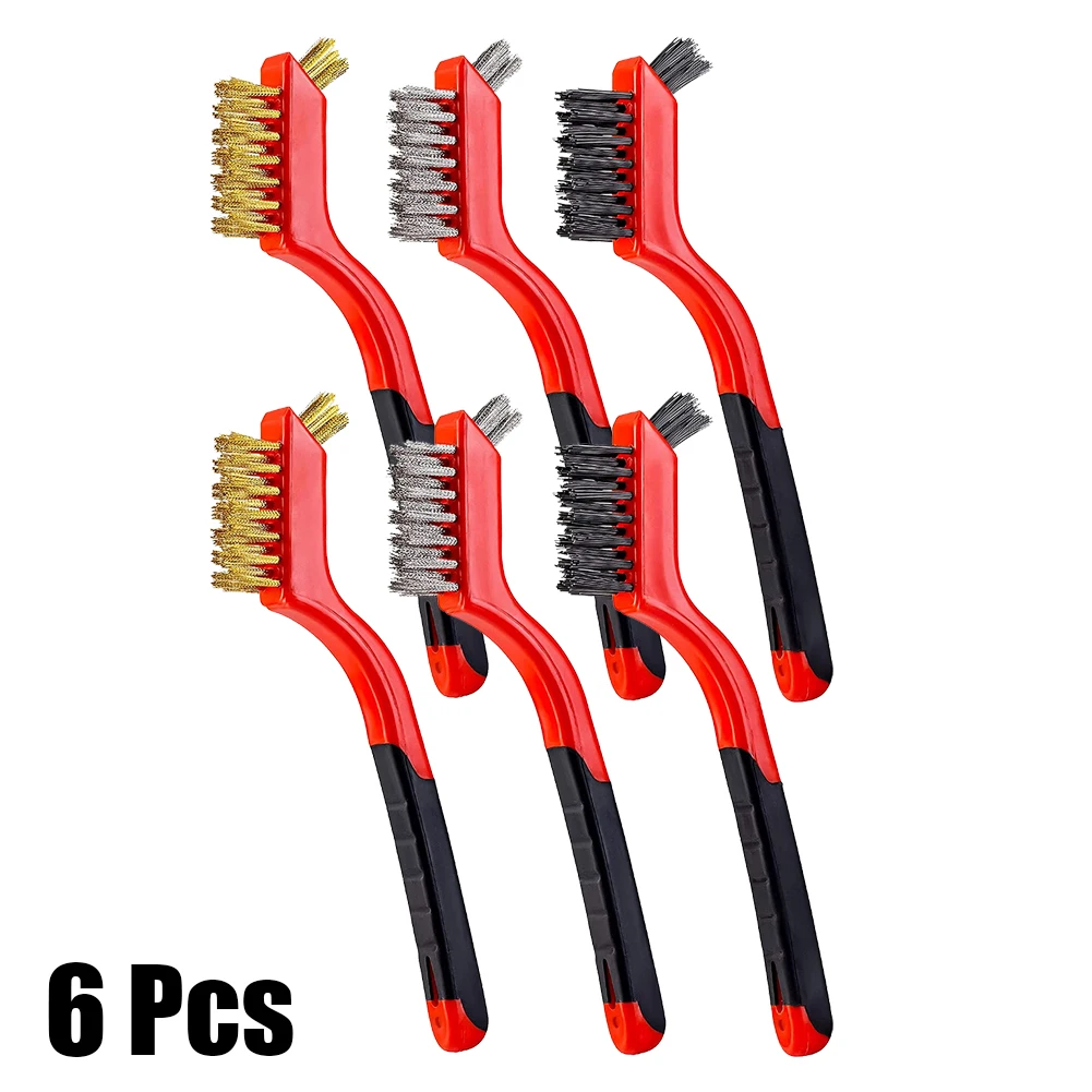 

6pcs/set Mini Metal Remove Rust Brushes Brass Cleaning Brushes Polishing Metal Brushes Cleaning Tools Home Kits Wire Brush