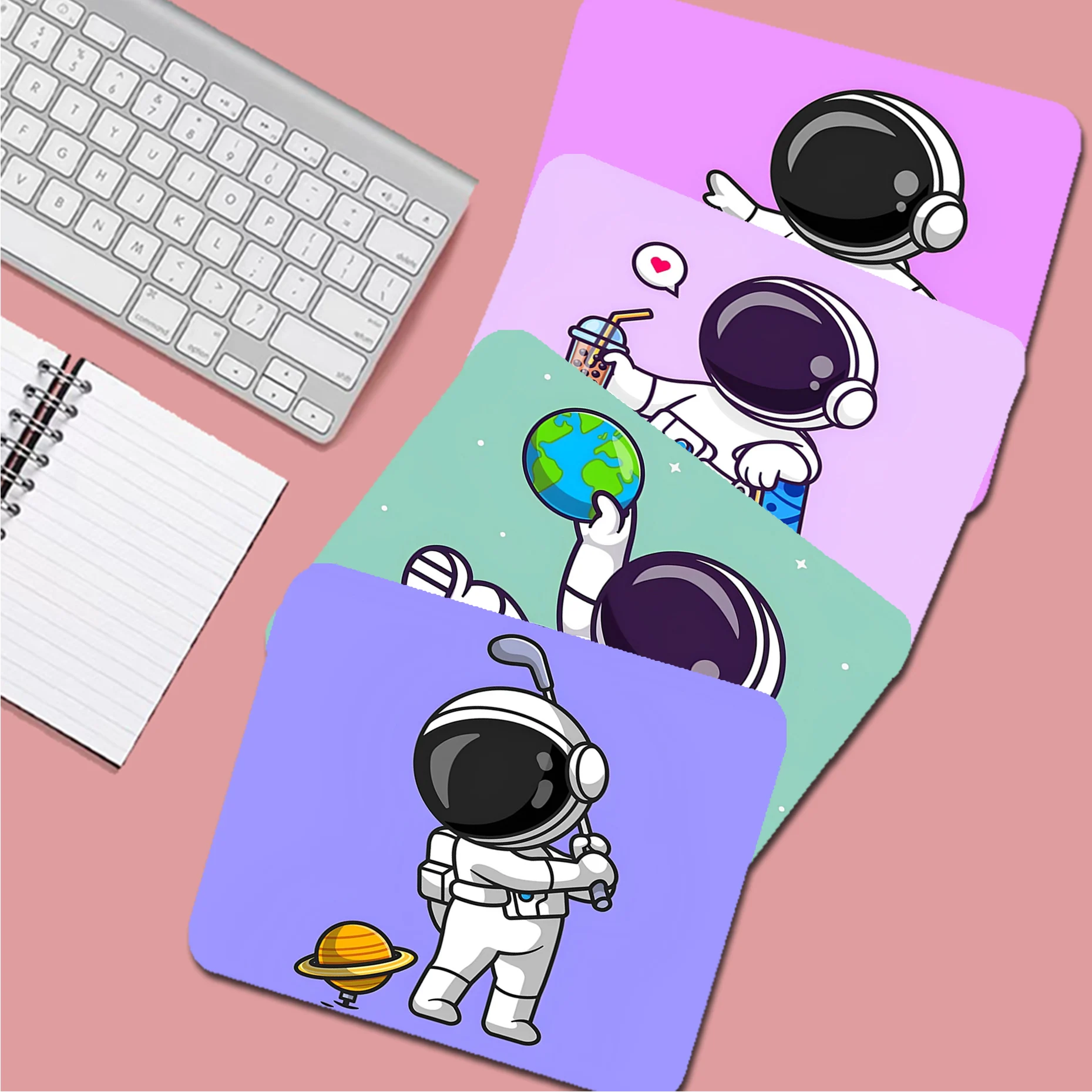 

Astronaut Mousepad Non-slip Lockedge Cartoon Anime Gaming Mouse Pad Keyboard Mouse Mats Smooth Company for PC Gamer Mousemat