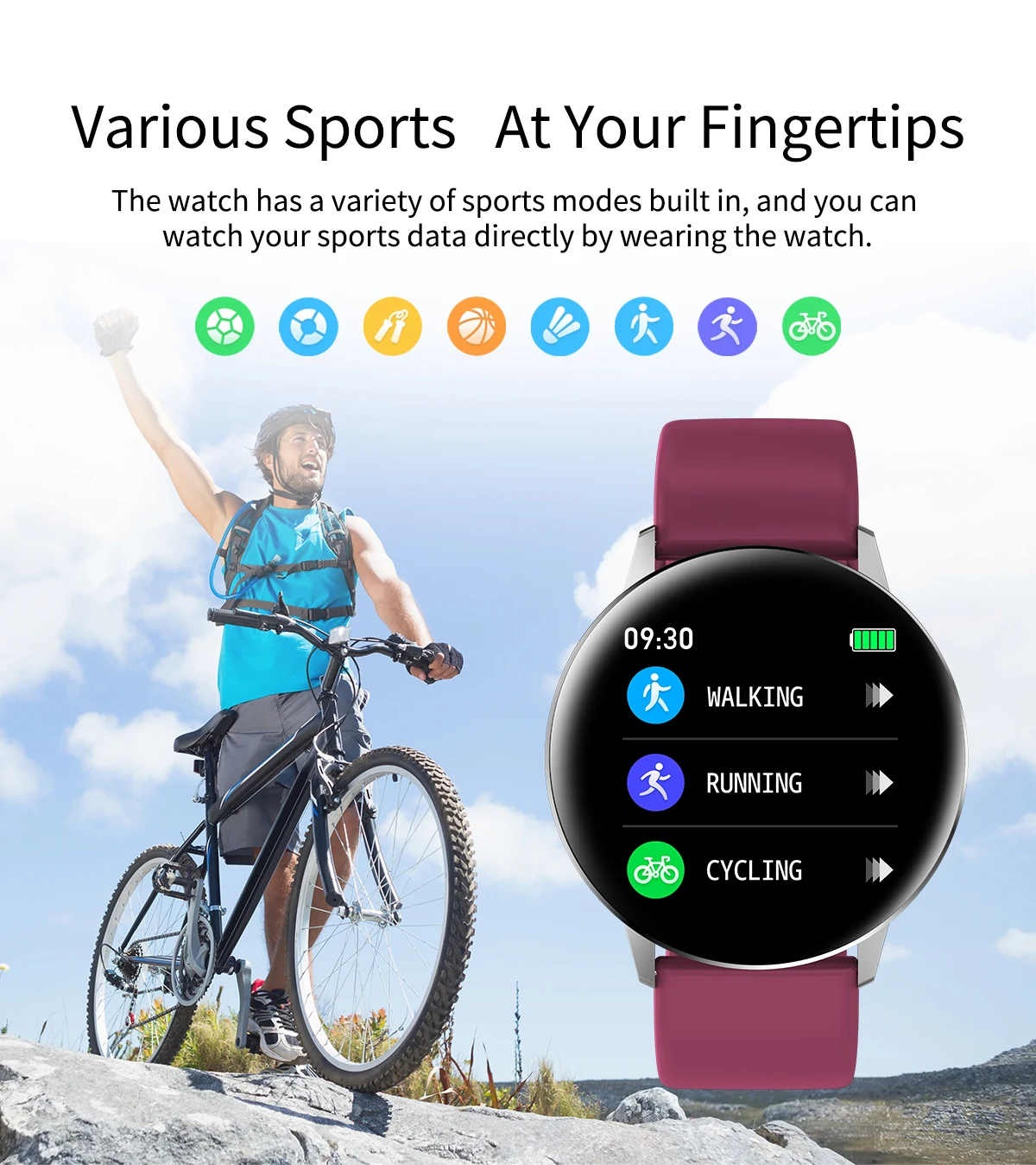 TD28 Smart Watch Fitness Exercise Pedometer Men's and Women's Heart Rate Monitor Smart Information Push For IOS Android Phone