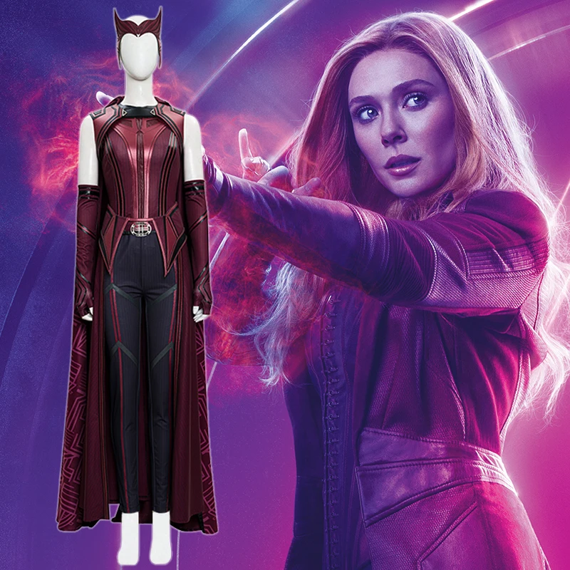 

Marvel Superhero Wanda Django Maximoff Scarlet Witch Cosplay Costume Halloween Party Costumes for Women Aldult Dress Outfit