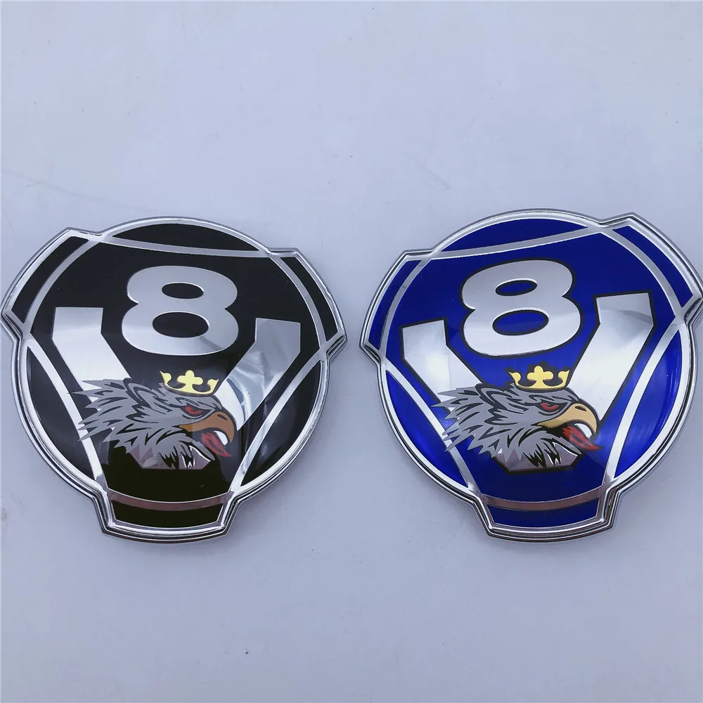 

1 шт. новый пользовательский черный/синий с серебряным логотипом V8 Griffin для грузовика Scania Передняя вставленная пластиковая эмблема значок 1401610