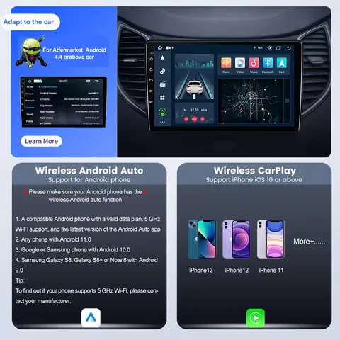 Мини-беспроводной ключ CarPlay для беспроводного Android Auto Android Car Carlinkit Car Play iOS Зеркальный экран Mirrorlink USB-адаптер