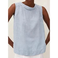 sleeveless summer blouses solid casual fashion woman blouses 2022 women shirts pretty and cheap womens blouses top female new