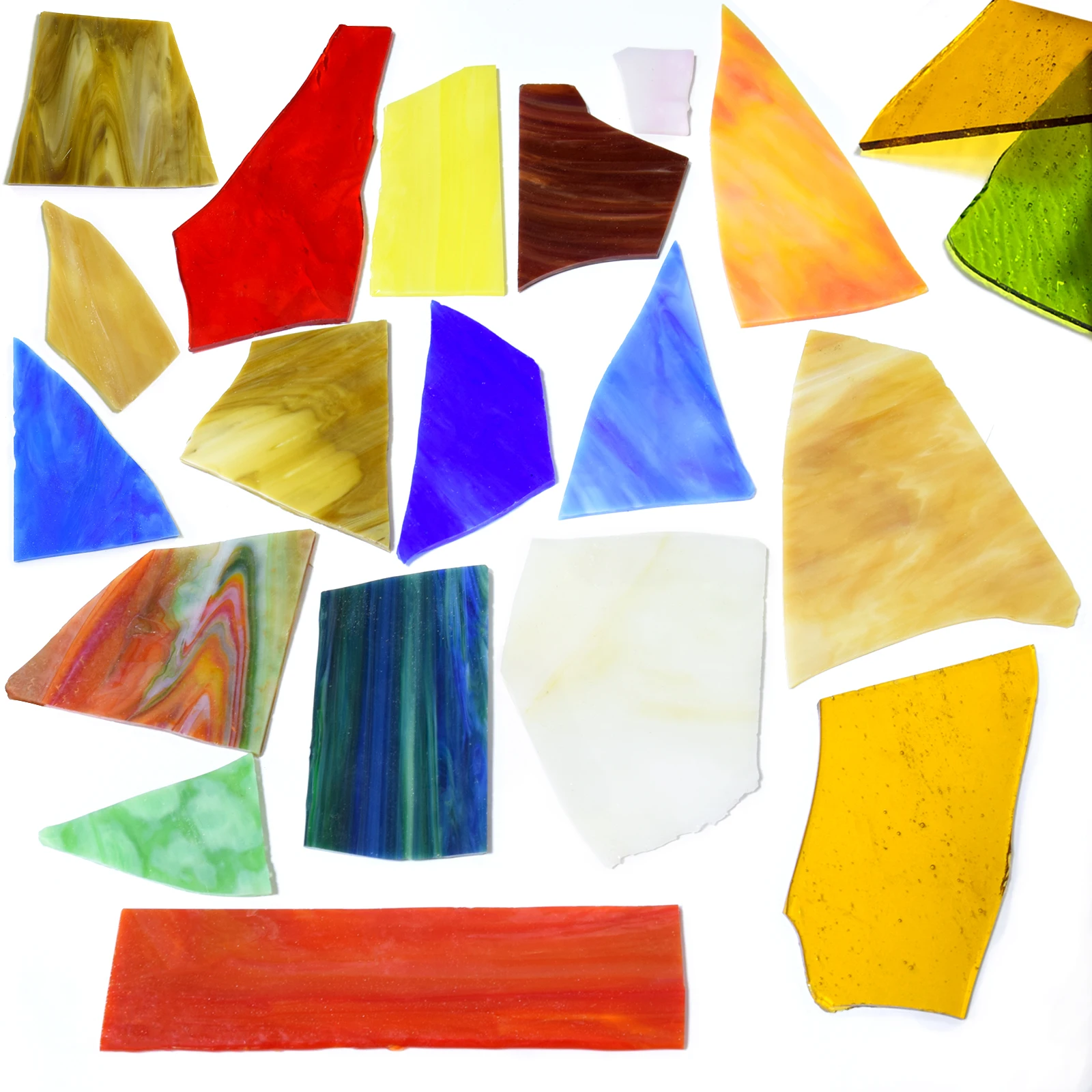 

500g irregular random mixed stained glass fragments DIY mosaic tiles for crafts, stained glass pieces for mosaic items