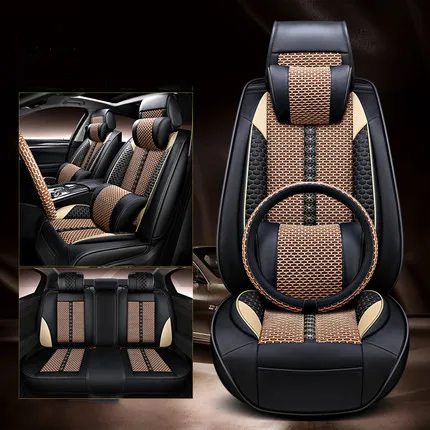 

High quality! Full set car seat covers + Steering wheel cover for Ford Mustang Mach-E 2024-2021 fashion breathable seat cushion