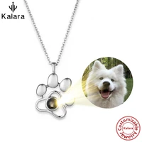 illustrated projection necklace keychain 100 language i love you dog pendant claw cute pet animal mark customizable photo name