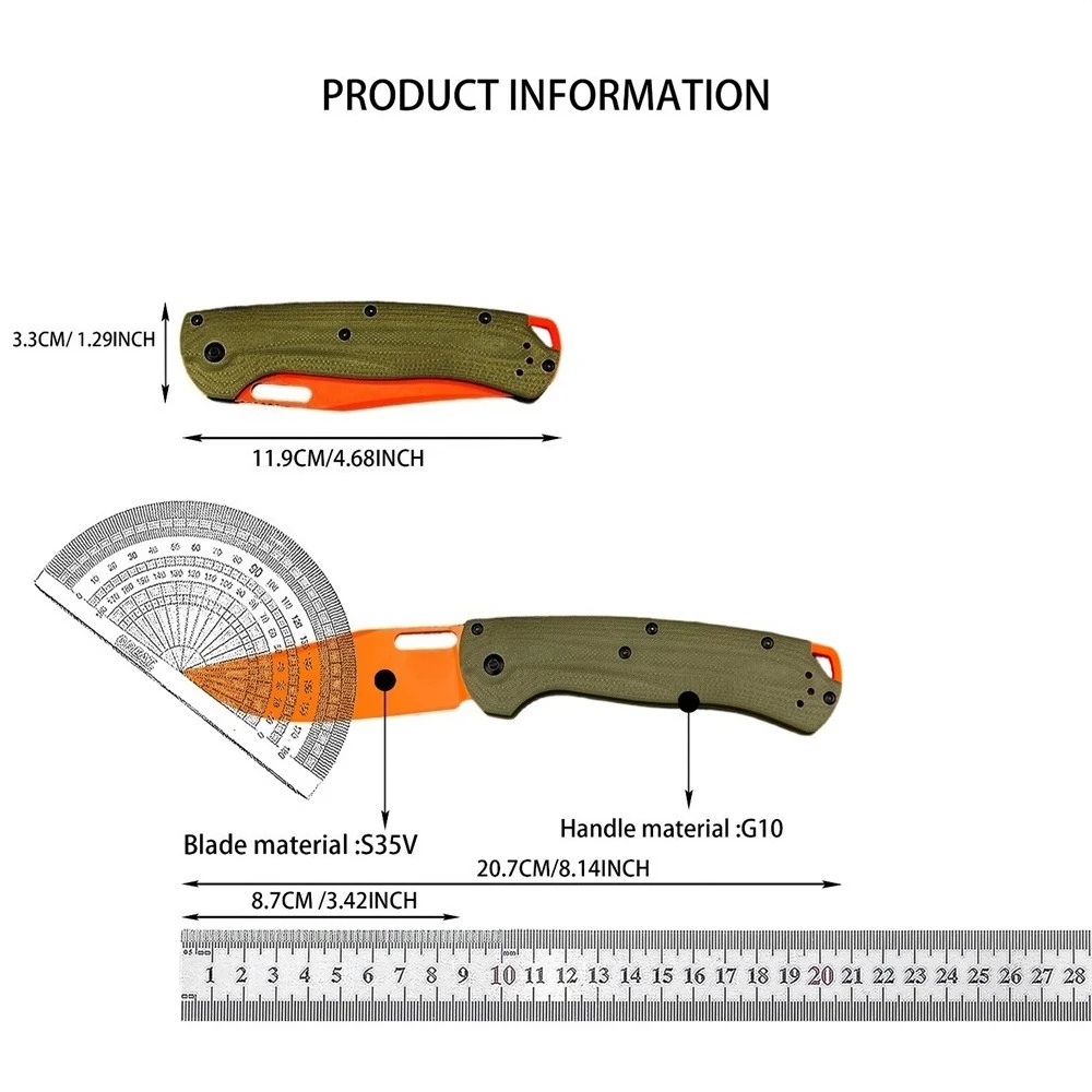 Складной карманный нож Green G10 Handle BM 15535 с лезвием S35V для активного отдыха, кемпинга, рыбалки, охоты, многофункциональный инструмент для резки (art.: 3920dafee4207) - 3920dafee4207