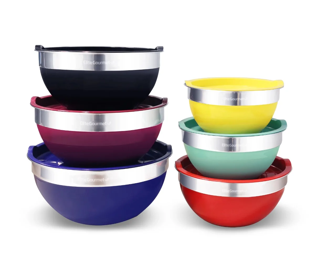 

Elite Gourmet Stainless Steel Mixing Bowl Set 12 Pieces