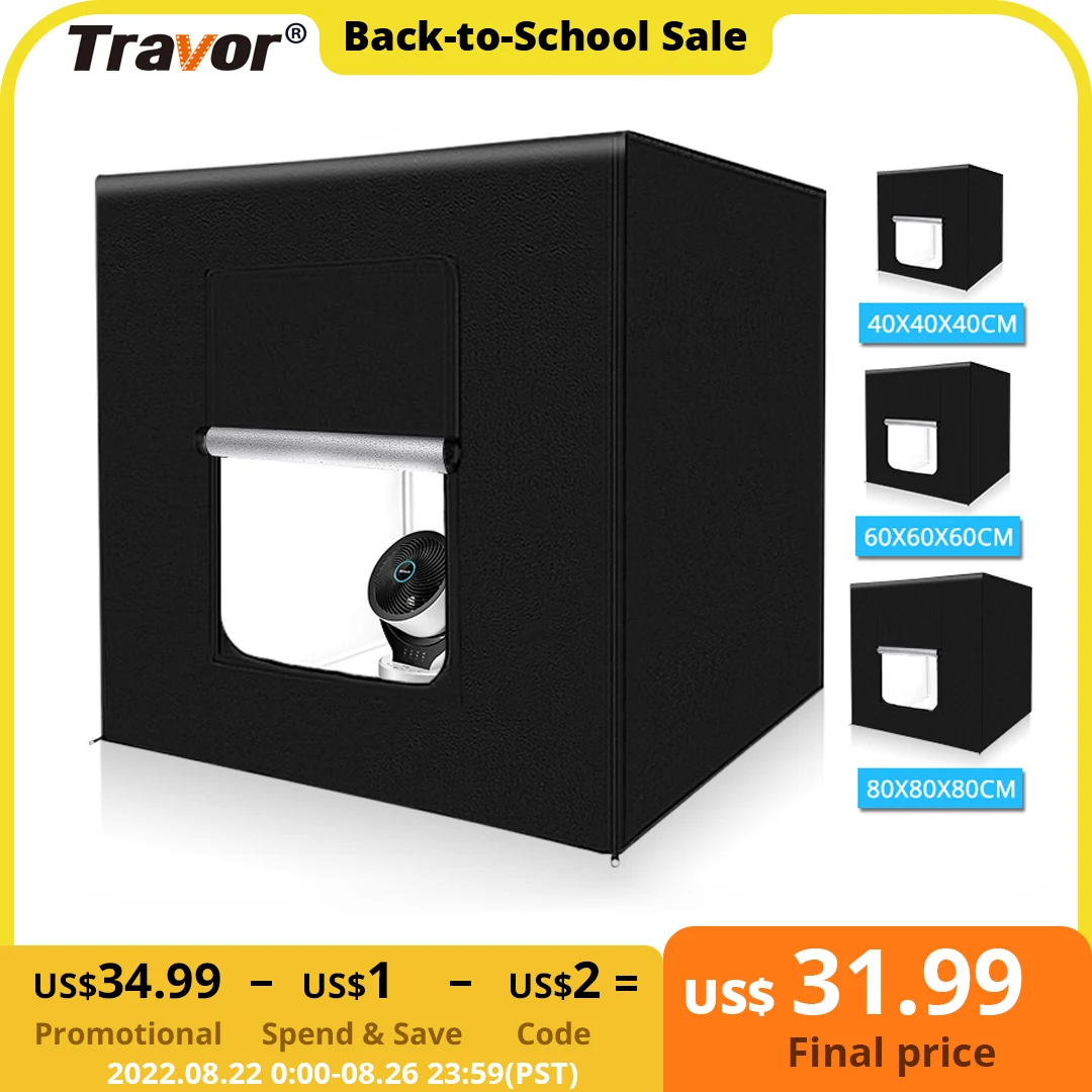

Go Travor light Box 40 60 80cm Portable Softbox Photo Lightbox Tent With 3 Colors Background For Studio Photography Box LED