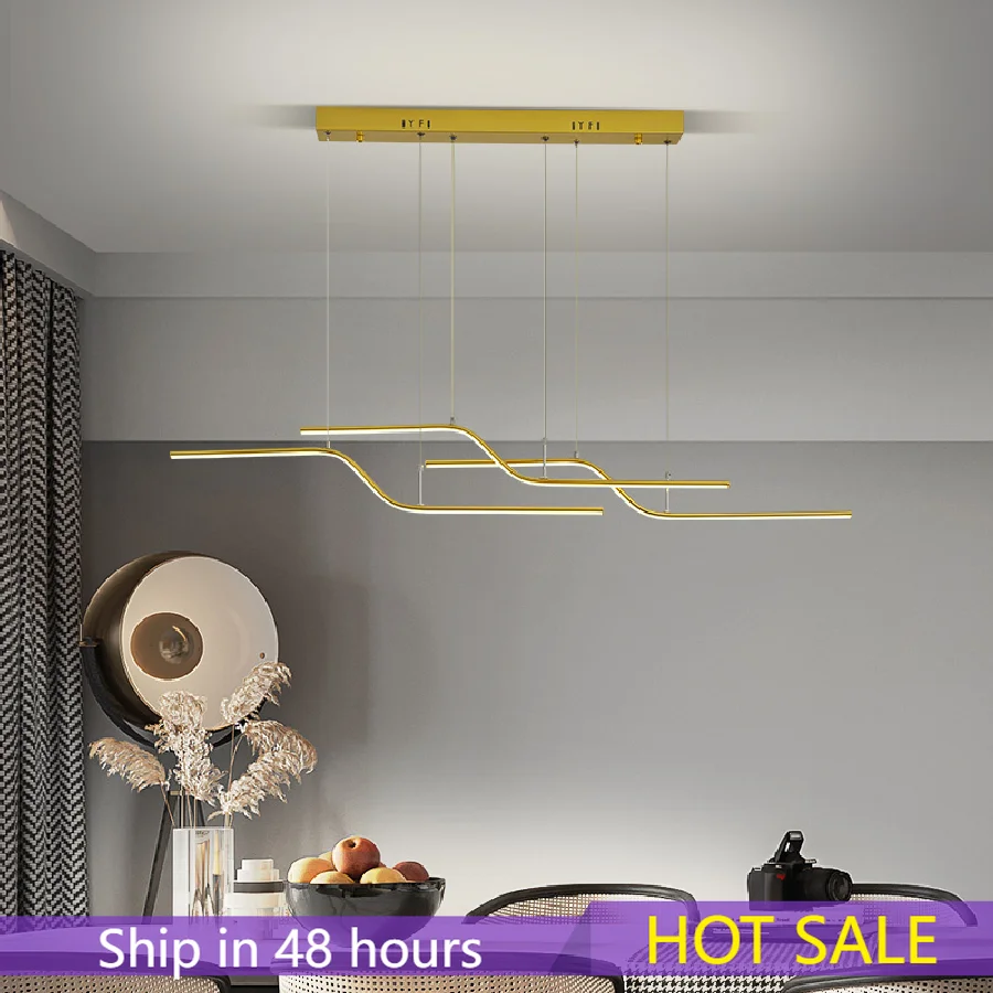 

Modern led Chandeliers For Dining Room Living Room Kitchen Room Hanging Pendant Chandeliers Fixtures Black/Gold Color