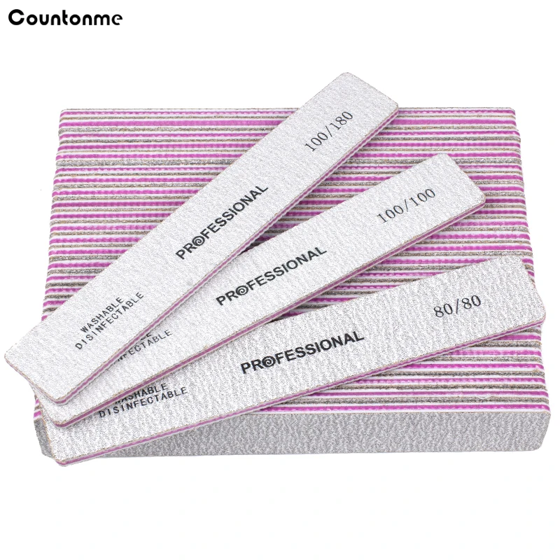

5Pcs/lot Professional Nail Files 80/80 100/100 100/180 Rectangle Buffer Block Polishing Files For Manicure Washable Nail Tool
