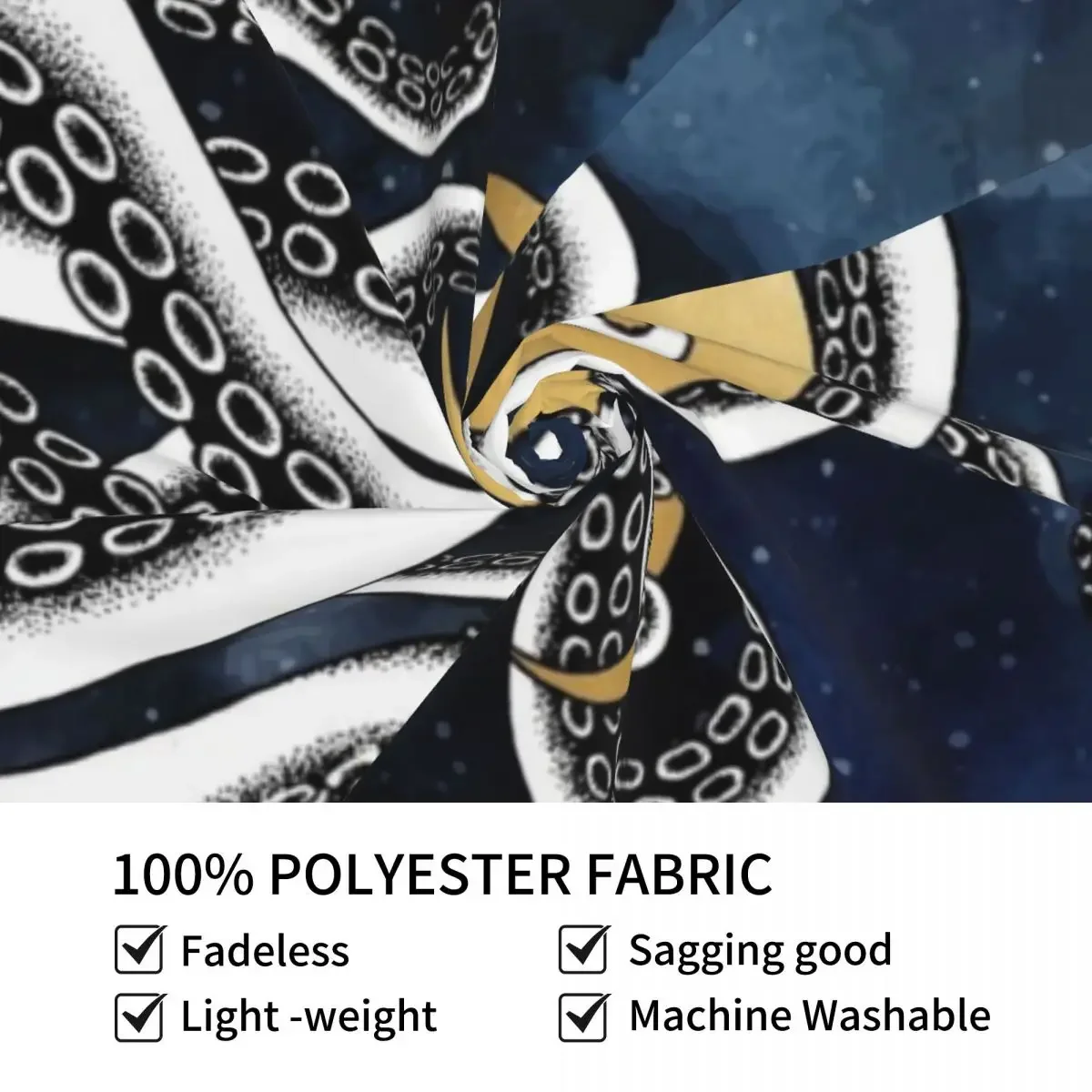 Эзотерическая иллюстрация киберпанка кракен с щупальцами и фазами луны гобелен