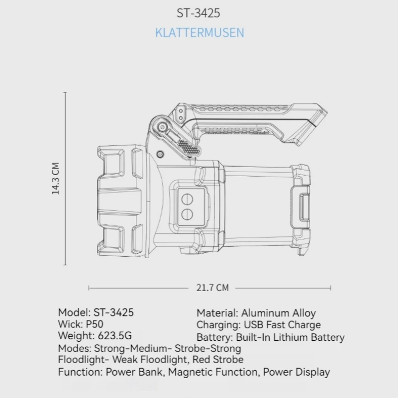 Smile Shark St3425a Перезаряжаемый Проектор Портативная Ручная Уличная Лампа С Дисплеем