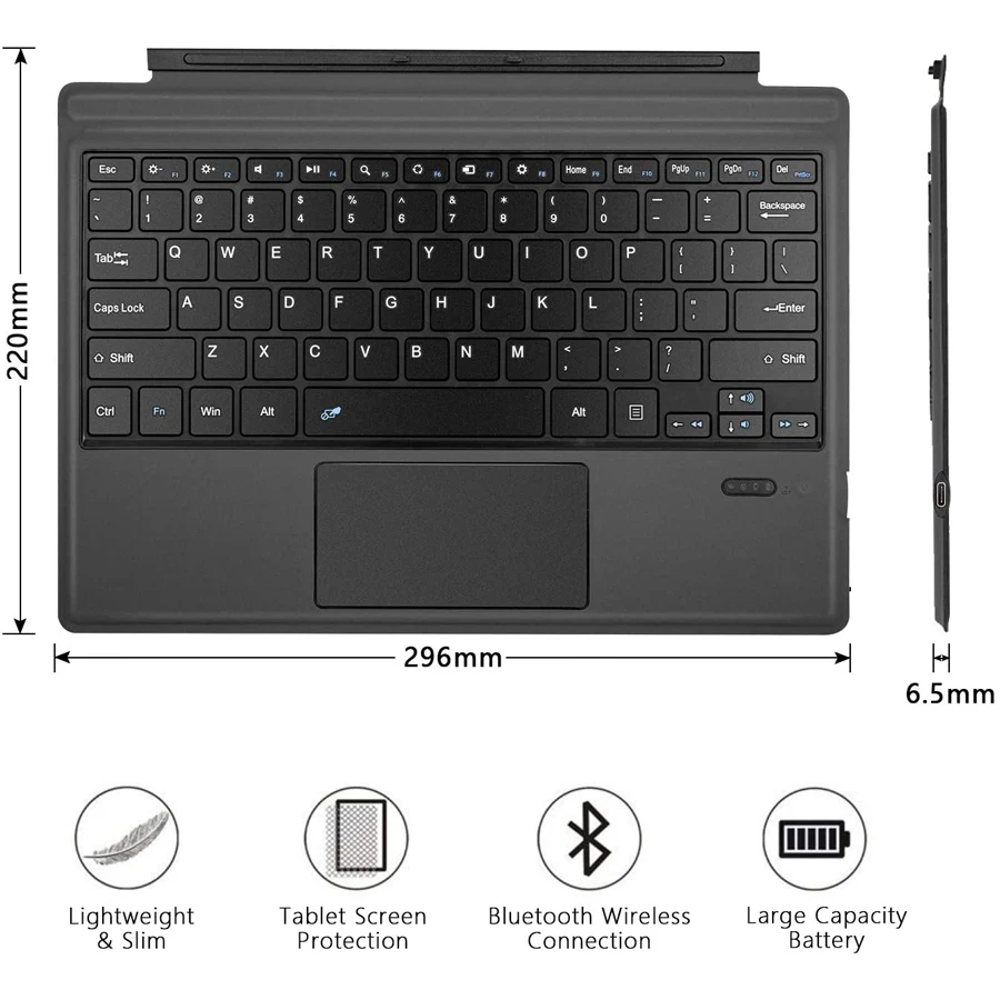Беспроводная Bluetooth-клавиатура с подсветкой для Microsoft Surface Pro 6 2018 5 7 4 3 go 2 клавиатура