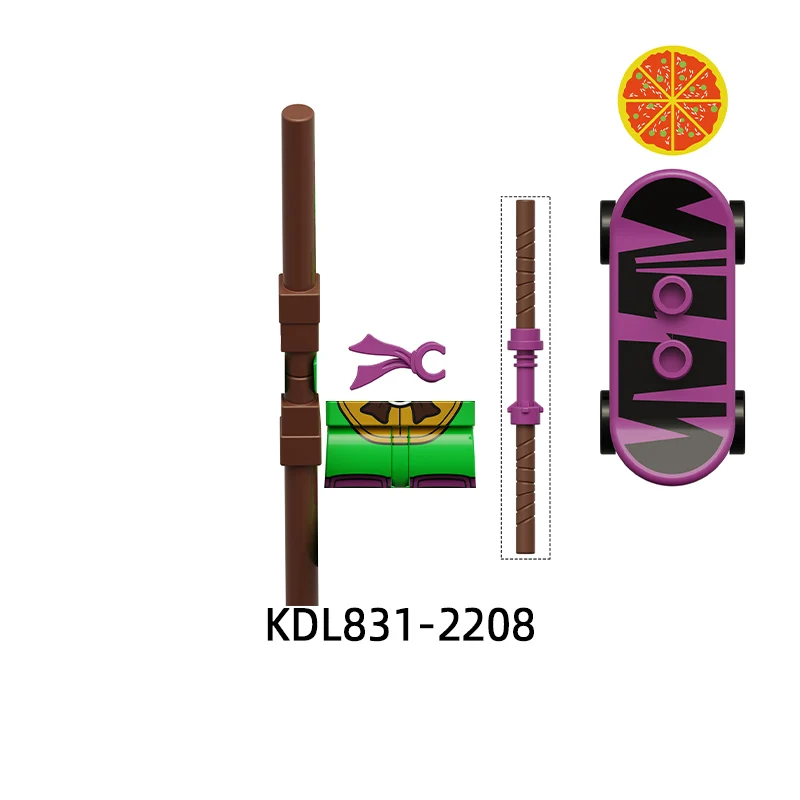 Фигурки Sai Knife Stick Nunchakus Weapons Брюки Запчасти для волос Модель Блоки MOC Набор