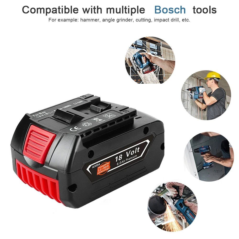 Kup Nowa Bateria 6000mAh Do Akumulatora Bosch 18V Akumulator Zapasowy 6.0ah Przenośny Zamiennik BAT609 BAT619