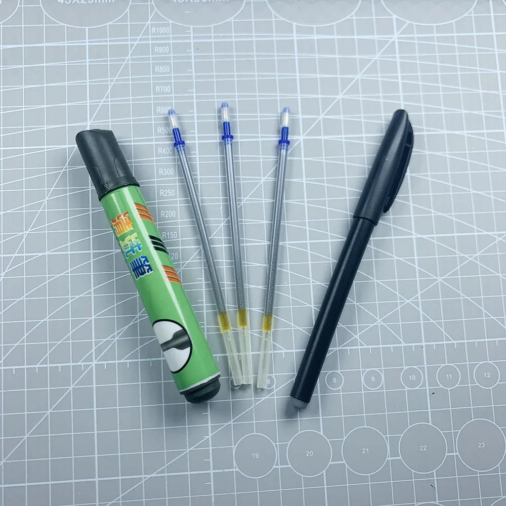 Стержневая ручка с серебряной линией + набор для чистки ручки резки кожи