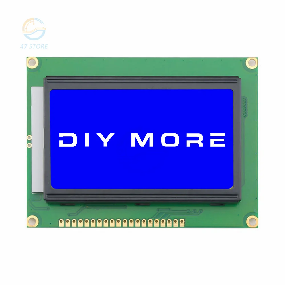 

12864B LCD Display Module 3.3V Single-row Parallel Port AIP31020 Blue/yellow/White Screen Charact Display Module