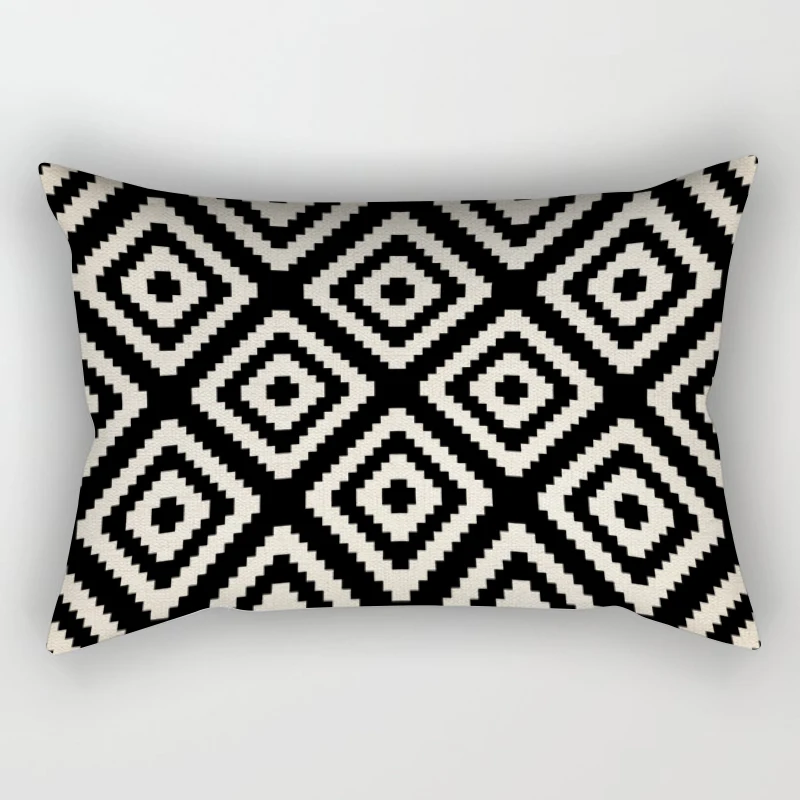 

Черная наволочка с геометрическим рисунком 30*50, наволочка для дивана в гостиную, 40*60, однотонная льняная наволочка, наволочка для поясницы, домашний декор