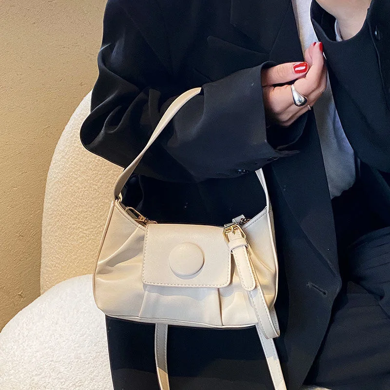 

Klein Blue Solid Color Wrinkled Style Soft Feel Women's Bag 2022 Trendy Handbag Fashion Shoulder Bag Light and Versatile Tote