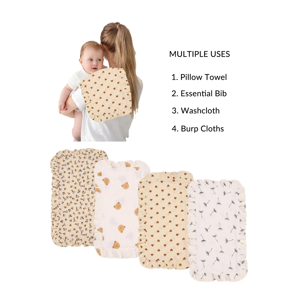 4 шт./комплект Детская Наплечная ткань из мягкого муслина