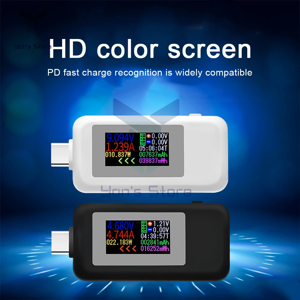 

Type-C USB Tester DC Digital Voltmeter Amperimetro Current Voltage Meter Amp Volt Ammeter Detector Power Bank Charger Indicator