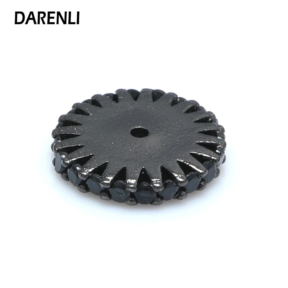 DARENLI 1 шт. 11 мм медные бусины-разделители с черным цирконом DIY аксессуары ручной