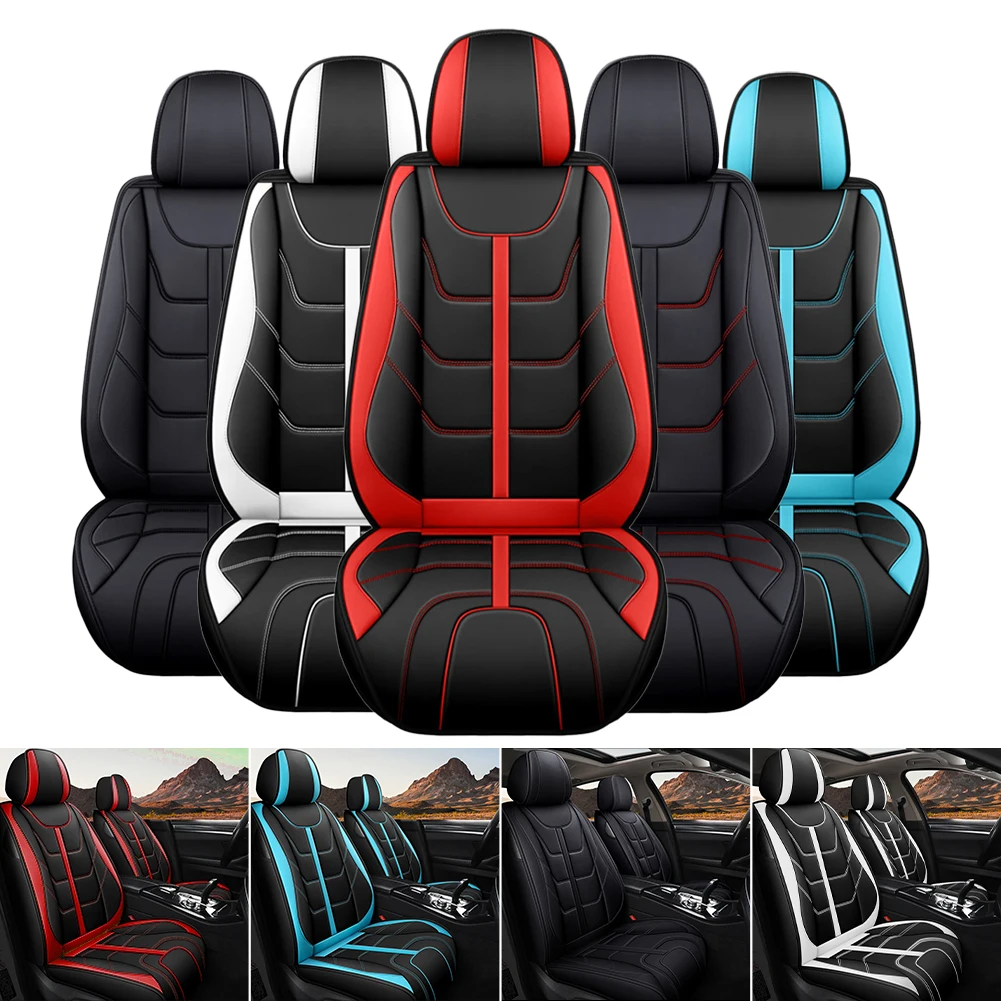 

Universal Car Seat Cover PU Leather Seat Cushion Single Seat Front Rear Driver Passenger Seat Protector Interior Accessories