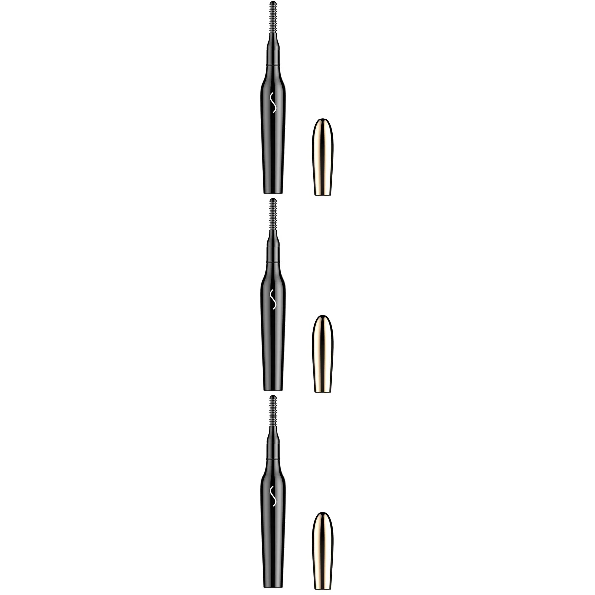 

3 pcs Eyelash Perm Device Eyelashes Painless Curved Makup Tool (Black,Golden)