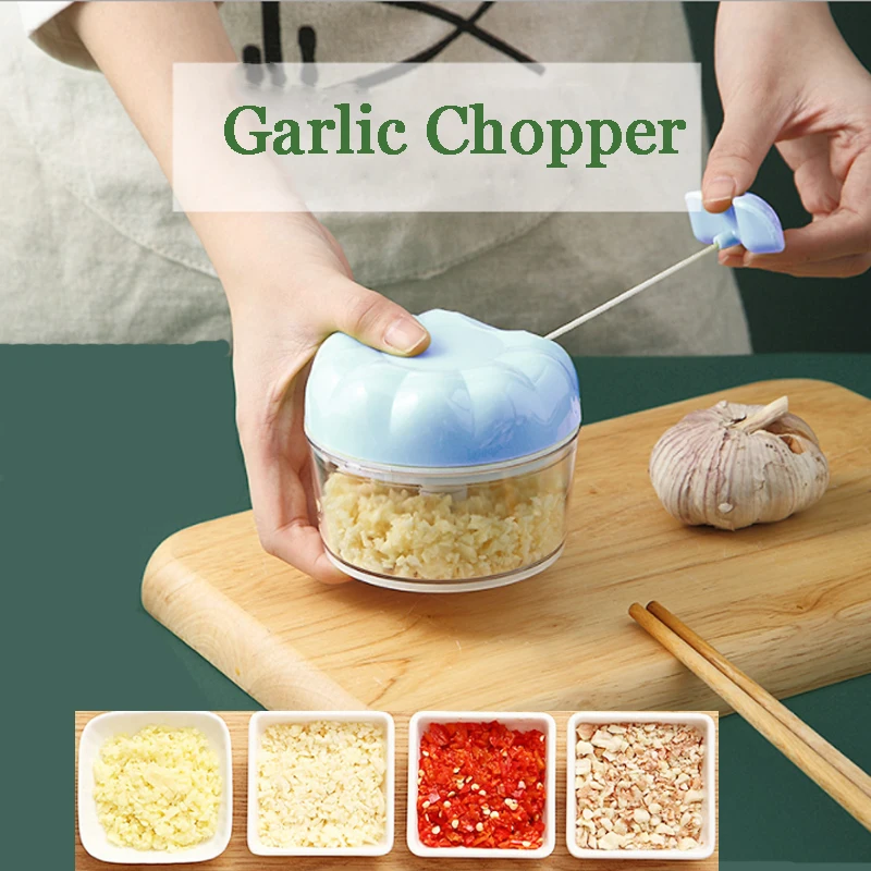 Manual Garlic Press Multi-function Small Garlic Chopper Crusher Food Vegetables Cutter Meat Grinder Kitchen Gadgets Masher