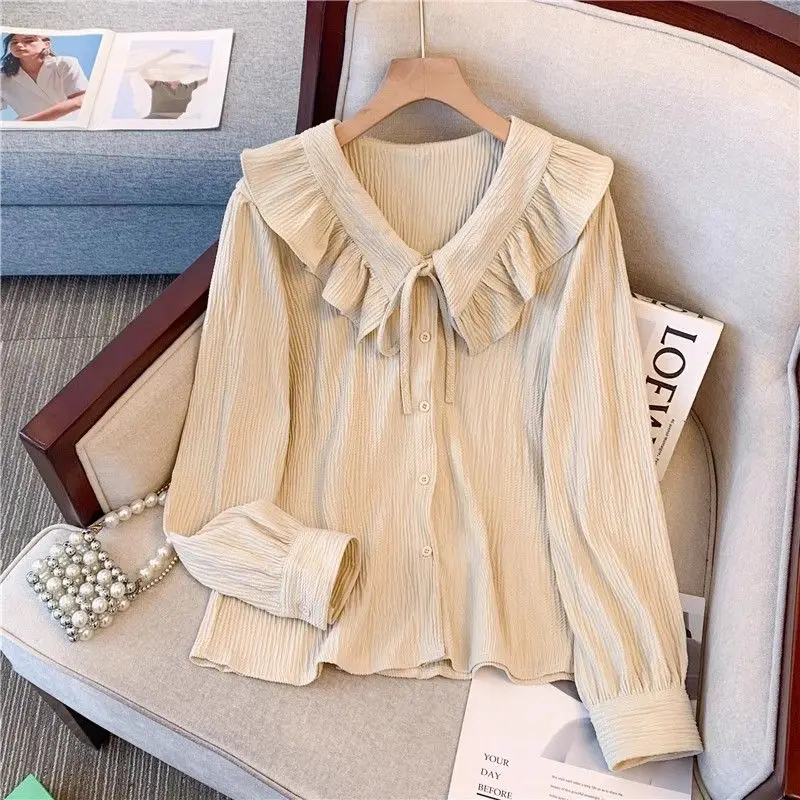 Весенне-осенние женские новые кукольные воротники на пуговицах и шнурке модные