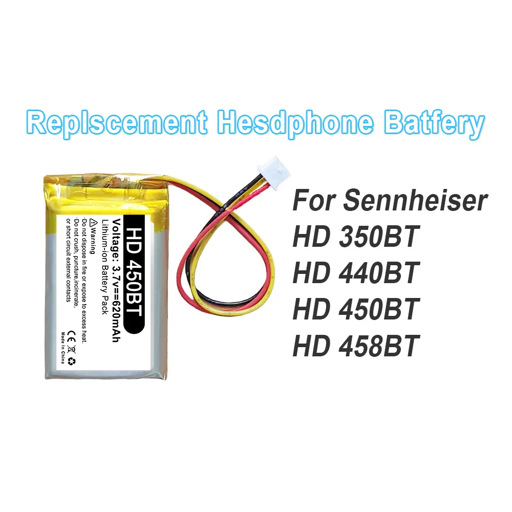 Фото Сменный аккумулятор для гарнитуры Sennheiser HD 350BT 440BT 450BT 458BT HD350BT HD440BT HD450BT HD458BT HD4.40BT HD4.50BT HD4.58BT №1