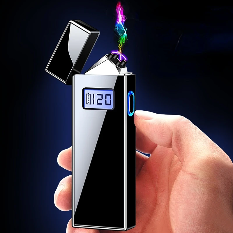 

New Display Double Arc Power Display Charging Lighter Smoking Set Gift