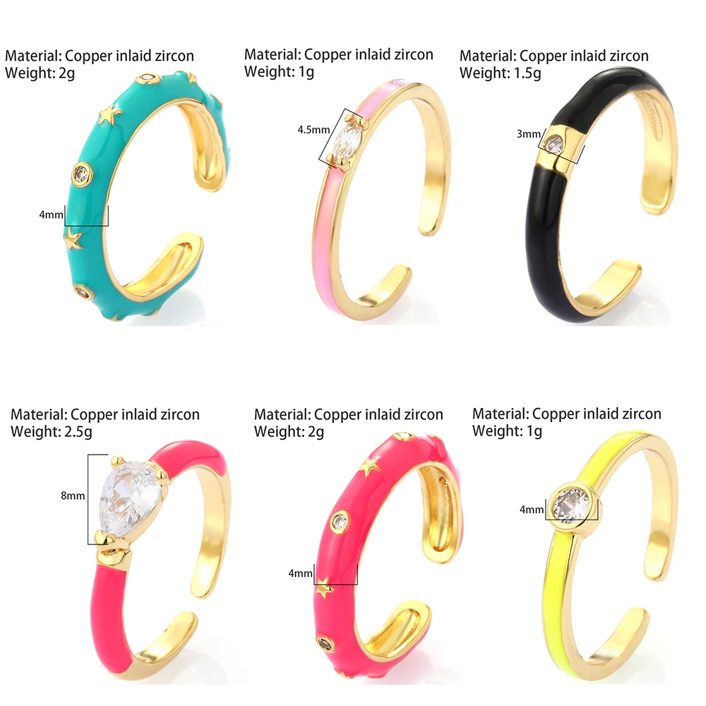Эмалированные тонкие кольца для женщин богемные красочные в стиле бохо мужские