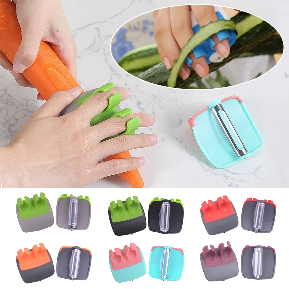 

1Pcs Fruit Vegetable Peeler Manual Finger Melon Shaver Non Slip Vegetables Peeler Multipurpose Stainless Steel Kitchen Gadget