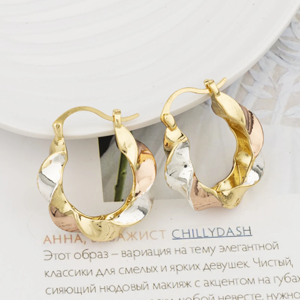 

Drop Earring Women RoundSmall Brass Gold Plated Fashion Earrings Golden Banquet Fashion For Girls Hoops Golden Hoop Earrings