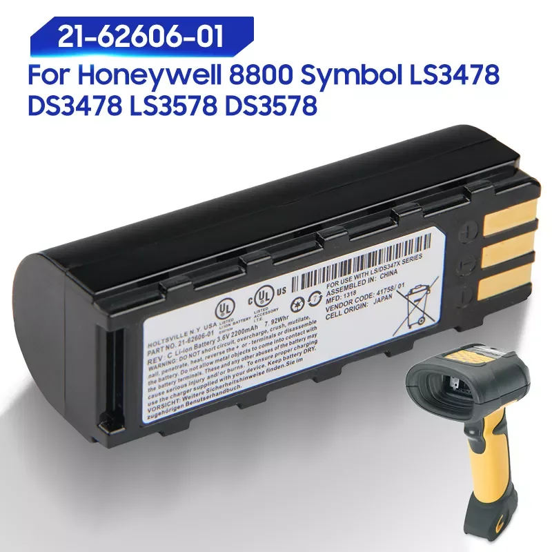 

Аккумулятор для Honeywell 8800 Symbol LS3478 DS3578 DS3478 LS3578 21-62606-01, 2200 мАч
