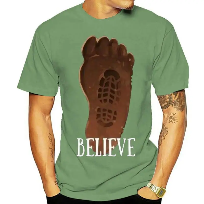 

Мужская футболка Bigfoot Sasquatch Believe с принтом ног, новинка, летние топы с круглым вырезом, футболка