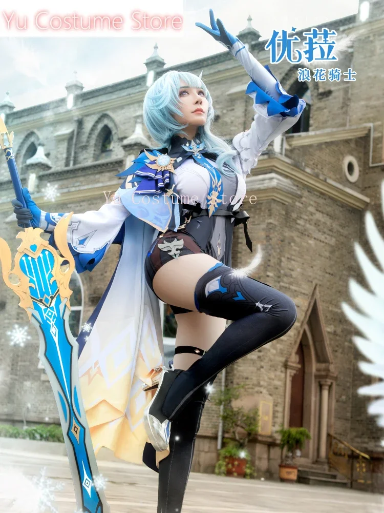 Аниме! Genshin Impact EuLa Inheritor игровой костюм прекрасное платье униформа косплей