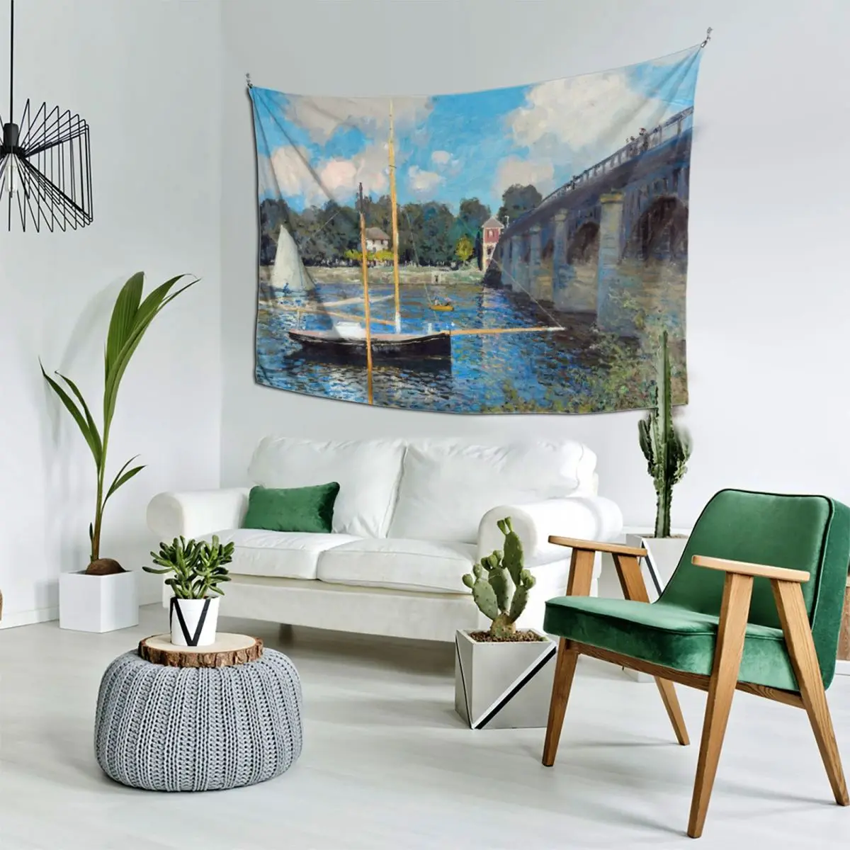 Моне высокого разрешения - Мост на Argenteuil гобелен украшение для спальни украшения