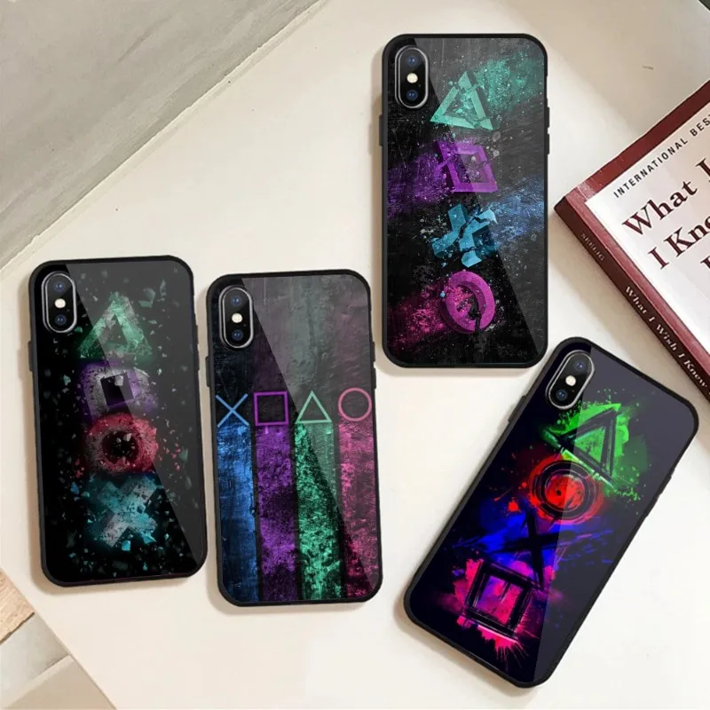 Чехол для телефона с кнопками и геймпадом IPhone 13 12 11 XS X 8 7 6 Plus Mini Pro Max SE 2022 черный