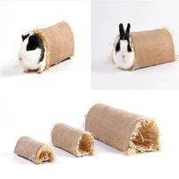 rabbit hideaway toy animal grass straw bunny tunnel toy breathable guinea pig chinchilla ferret hamsters rats tunnel toy for pet